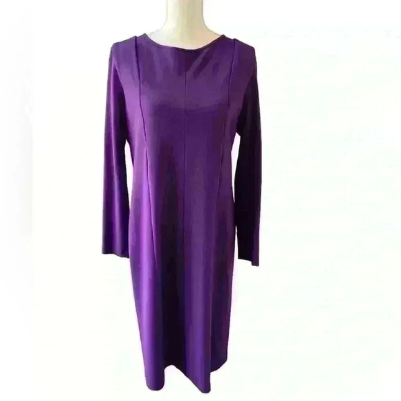 Armani Collezioni purple bateau neck midi dress size 16